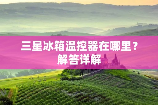 三星冰箱温控器在哪里？解答详解