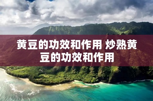 黄豆的功效和作用 炒熟黄豆的功效和作用