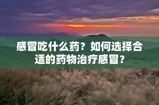 感冒吃什么药?如何选择合适的药物治疗感冒?