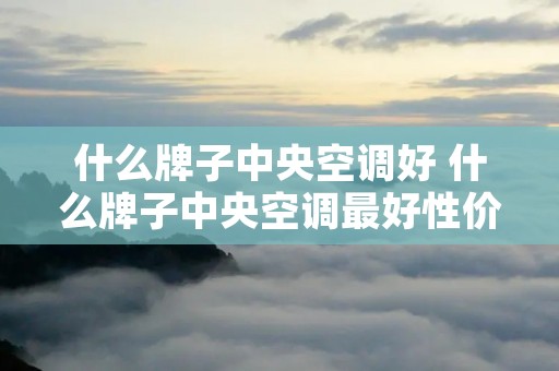 什么牌子中央空调好 什么牌子中央空调最好性价比高 什么牌子中央空调好 什么牌子中央空调最好性价比高