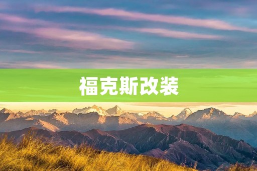 福克斯改装：将原始魅力提升至极致