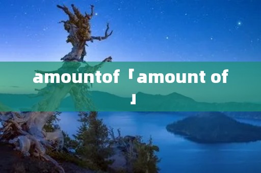 amountof「amount of」