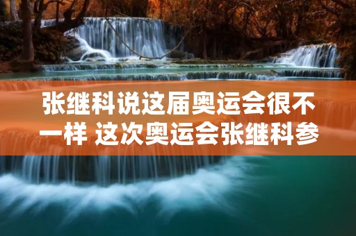 张继科说这届奥运会很不一样 这次奥运会张继科参加了吗