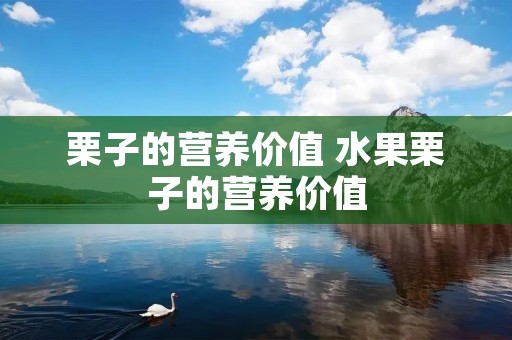 栗子的营养价值 水果栗子的营养价值