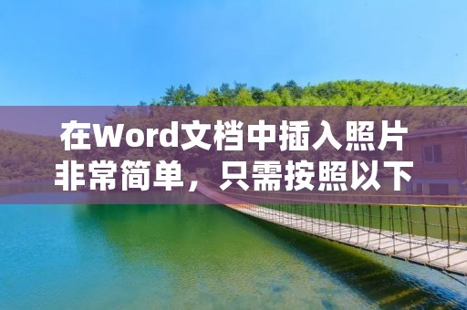 在Word文档中插入照片非常简单，只需按照以下步骤操作即可。首先，打开Word文档，并确保你正在编辑的位置是你想要插入照片的地方。