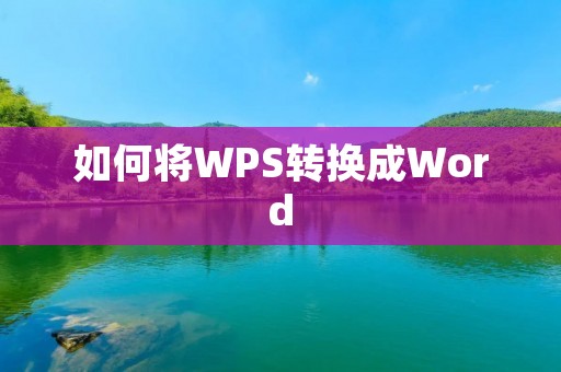 如何将WPS转换成Word