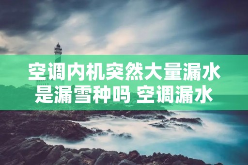 空调内机突然大量漏水是漏雪种吗 空调漏水内机大量漏水怎么回事 空调内机突然大量漏水是漏雪种吗 空调漏水内机大量漏水怎么回事