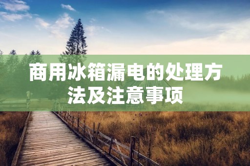 商用冰箱漏电的处理方法及注意事项