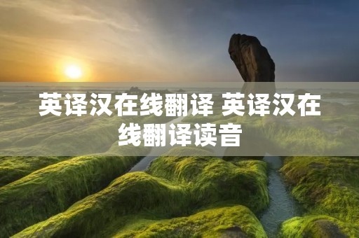 英译汉在线翻译 英译汉在线翻译读音