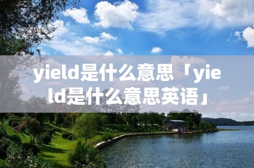 yield是什么意思「yield是什么意思英语」