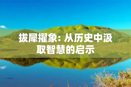 拔犀擢象: 从历史中汲取智慧的启示