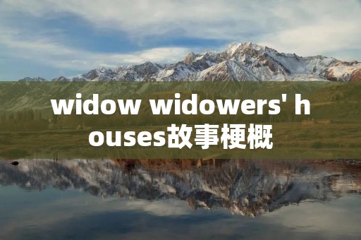 widow widowers' houses故事梗概