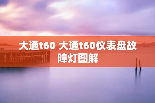 大通t60 大通t60仪表盘故障灯图解