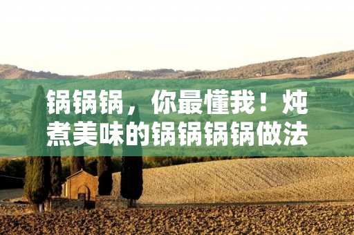 锅锅锅,你最懂我!炖煮美味的锅锅锅锅做法详解 锅锅锅,你最懂我!炖煮美味的锅锅锅锅做法详解