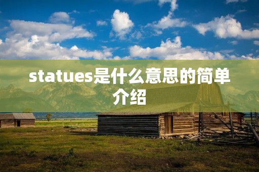 statues是什么意思的简单介绍