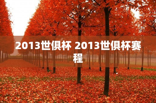 2013世俱杯 2013世俱杯赛程