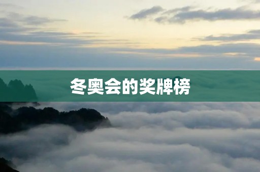 冬奥会的奖牌榜：展现国家实力与运动精神的舞台