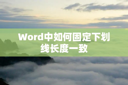 Word中如何固定下划线长度一致