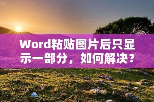 Word粘贴图片后只显示一部分,如何解决?