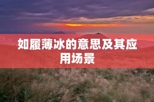 如履薄冰的意思及其应用场景 如履薄冰的意思及其应用场景
