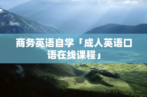 商务英语自学「成人英语口语在线课程」