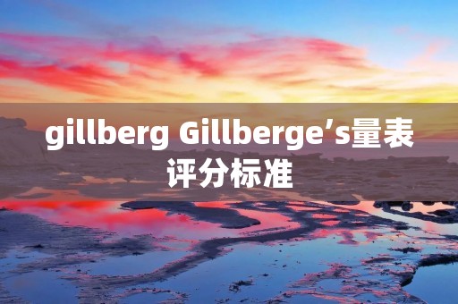gillberg Gillberge’s量表评分标准