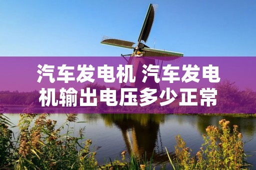 汽车发电机 汽车发电机输出电压多少正常