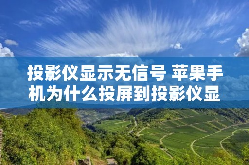投影仪显示无信号 苹果手机为什么投屏到投影仪显示无信号