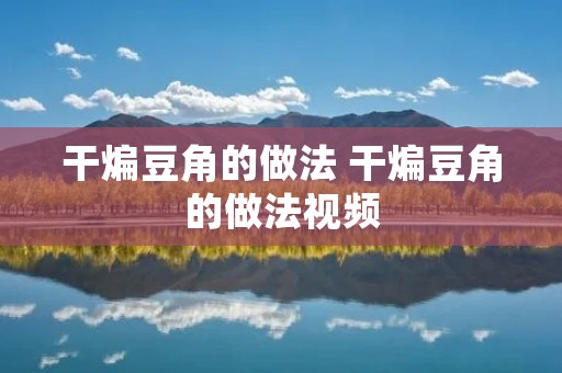 干煸豆角的做法 干煸豆角的做法视频