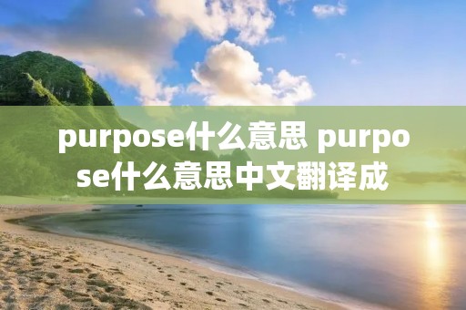 purpose什么意思 purpose什么意思中文翻译成