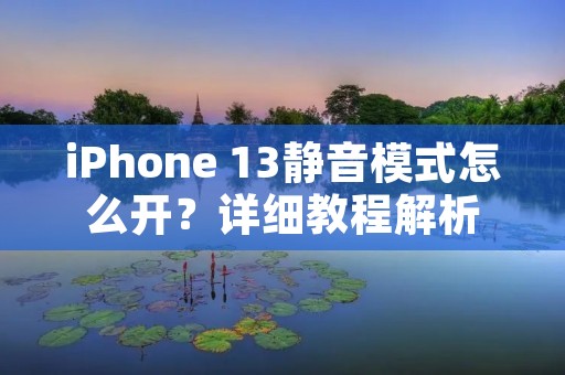 iPhone 13静音模式怎么开?详细教程解析