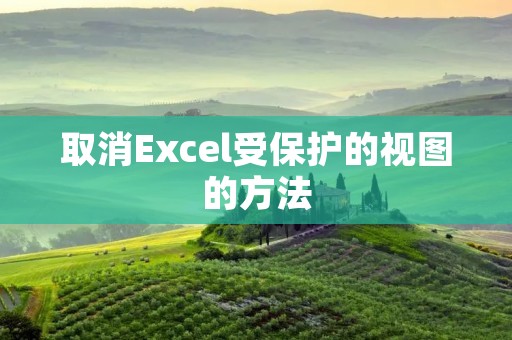 取消Excel受保护的视图的方法
