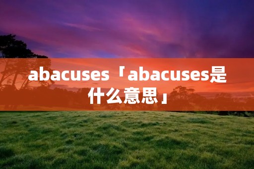abacuses「abacuses是什么意思」