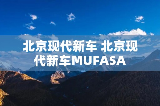 北京现代新车 北京现代新车MUFASA