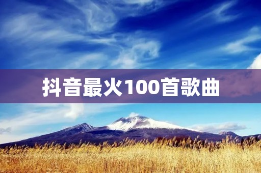 抖音最火100首歌曲:畅游音乐世界的热门选择