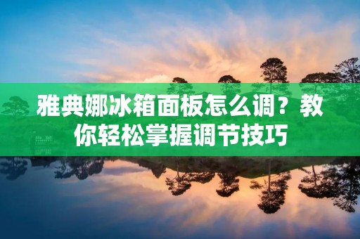 雅典娜冰箱面板怎么调?教你轻松掌握调节技巧 雅典娜冰箱面板怎么调?教你轻松掌握调节技巧