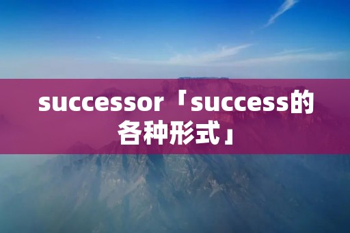 successor「success的各种形式」