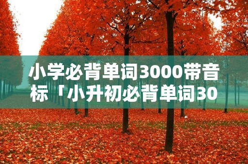 小学必背单词3000带音标「小升初必背单词3000」