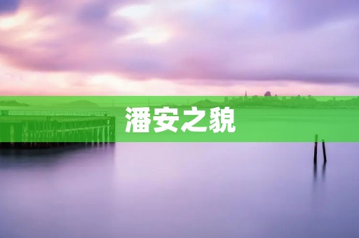 潘安之貌:一位美丽动人的传世佳人