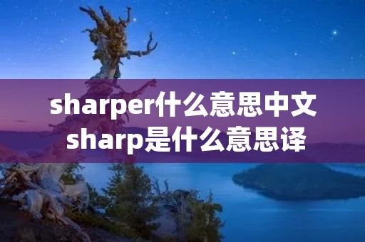 sharper什么意思中文 sharp是什么意思译
