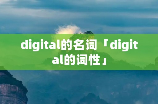 digital的名词「digital的词性」