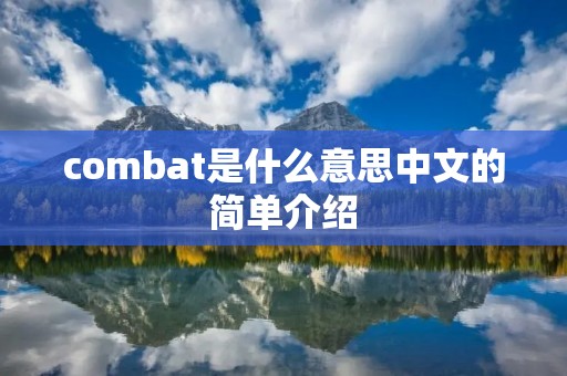 combat是什么意思中文的简单介绍 combat是什么意思中文的简单介绍