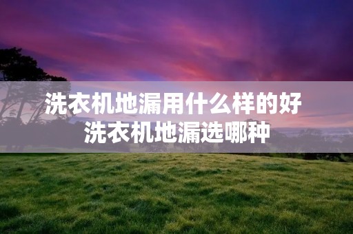 洗衣机地漏用什么样的好 洗衣机地漏选哪种