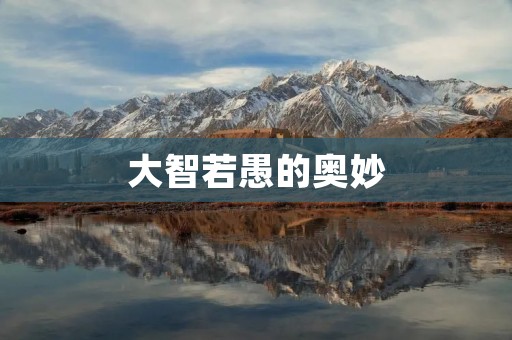 大智若愚的奥妙:看似愚笨却蕴含智慧的艺术