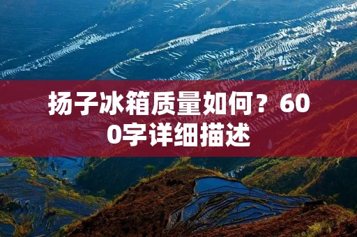 扬子冰箱质量如何？600字详细描述