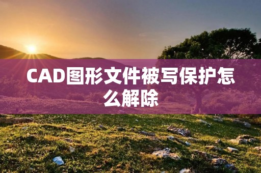 CAD图形文件被写保护怎么解除