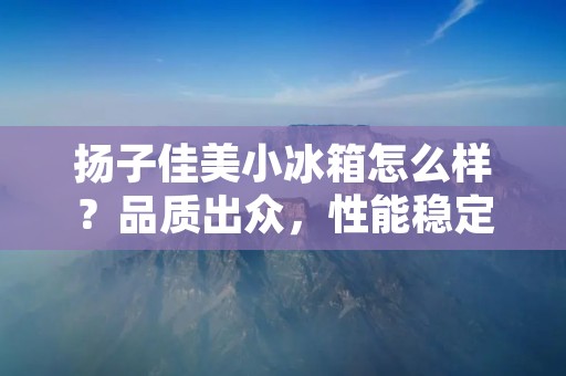 扬子佳美小冰箱怎么样？品质出众，性能稳定！
