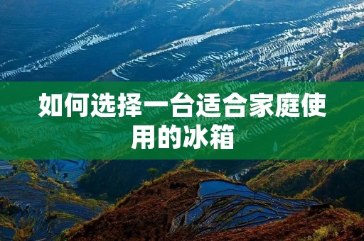 如何选择一台适合家庭使用的冰箱 如何选择一台适合家庭使用的冰箱