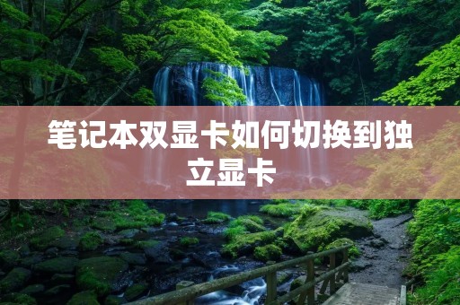 笔记本双显卡如何切换到独立显卡