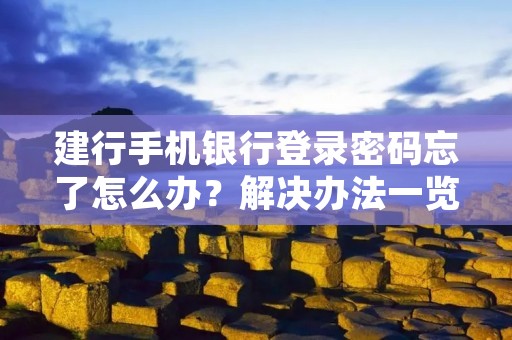 建行手机银行登录密码忘了怎么办?解决办法一览
